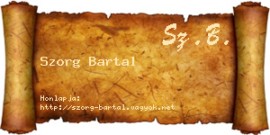 Szorg Bartal névjegykártya